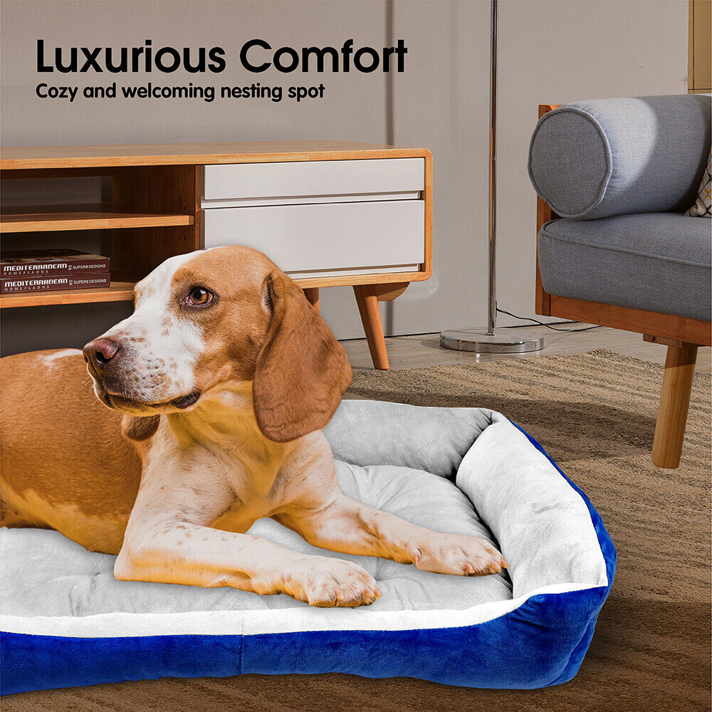 Vaka Calming Pet Bed Mat with Blanket and Toy XXL 120x80cm Grey Navy