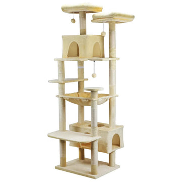 VaKa Cat Tree 8-Level Tower Large Cat Hammock Sisal Scratching Post 184cm