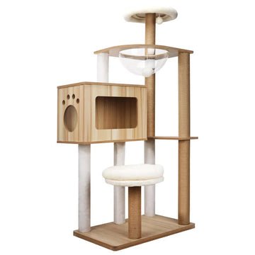 VaKa Cat Tree Tower Multi-Level Wood Sisal Scratching Post 1.42M