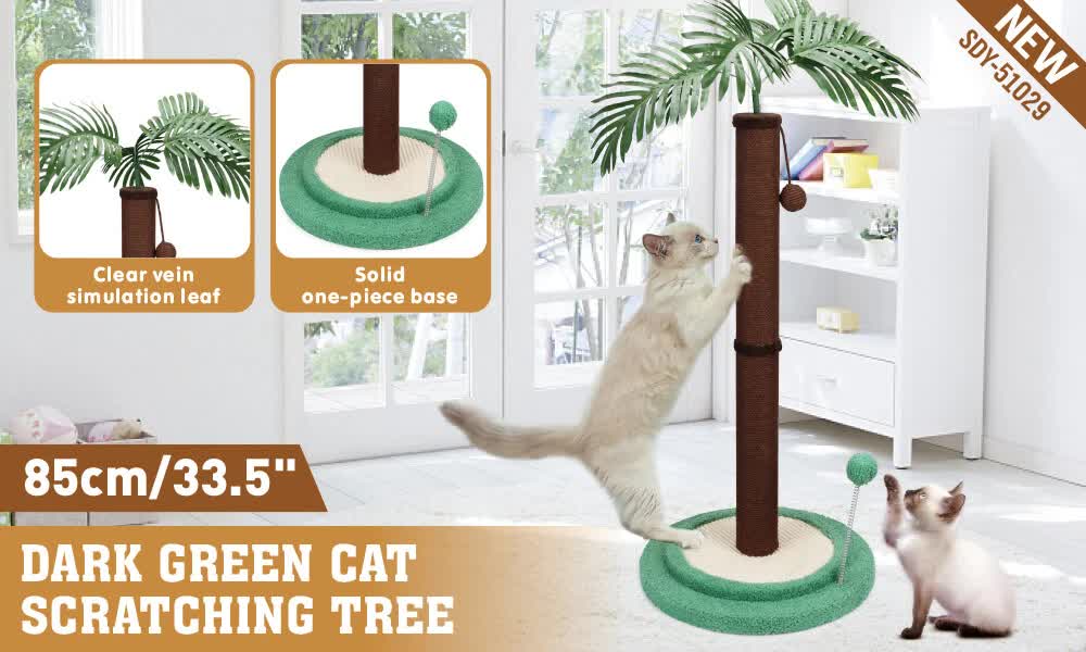 VaKa Cat Tree Scratching Post Natural Sisal 85cm Compact