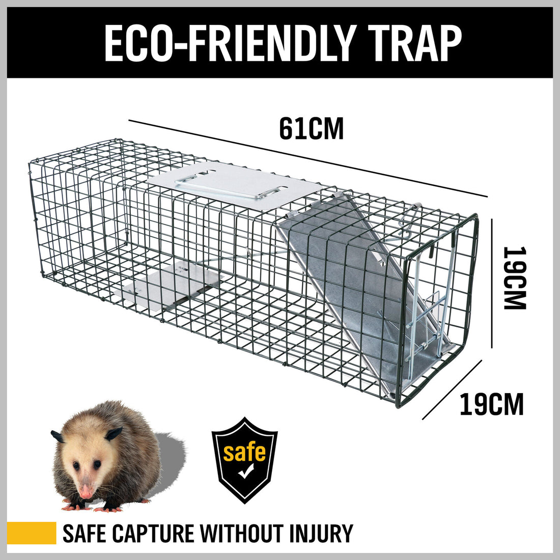 VaKa Humane Live Animal Trap Cage Steel 61cm