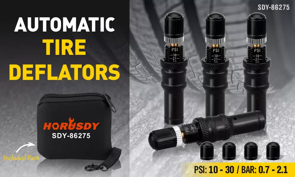Automatic Tyre Deflators Set of 4 10-30 PSI Off Road 4x4