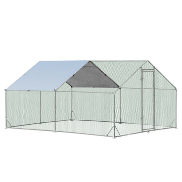 VaKa Walk-in Metal Chicken Coop 3m x 4m Galvanised Steel