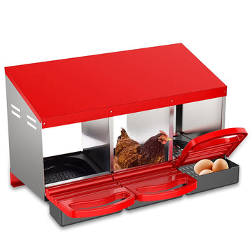 VaKa Roll Away Nesting Box Chicken Hen Coop 3 Hole 81cm