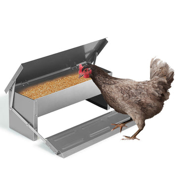 Automatic Chicken Feeder 5kg Weight-Operated Poultry Feed Tank Steel