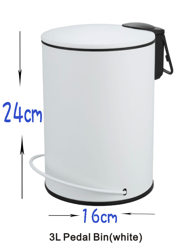 Devanti 3L Soft Close Pedal Bin White