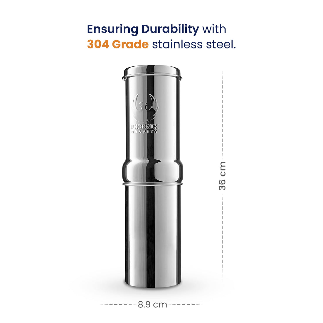 Phoenix Gravity Mini Water Filter 1L Stainless Steel Portable