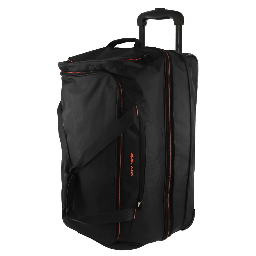 Pierre Cardin 168L Large Trolley Duffle Wheeled Travel Bag Black