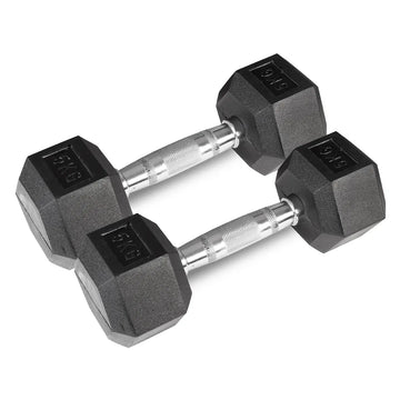 Cortex Rubber Hex Dumbbell Pair with Contoured Handle 5kg