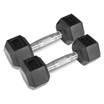 Cortex Rubber Hex Dumbbell Pair with Contoured Handle 6kg