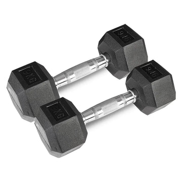 Cortex Rubber Hex Dumbbell Pair with Contoured Handle 9kg