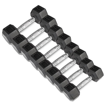 CORTEX 56kg Hex Dumbbell Set 4-6-8-10kg Pairs Rubber Coated