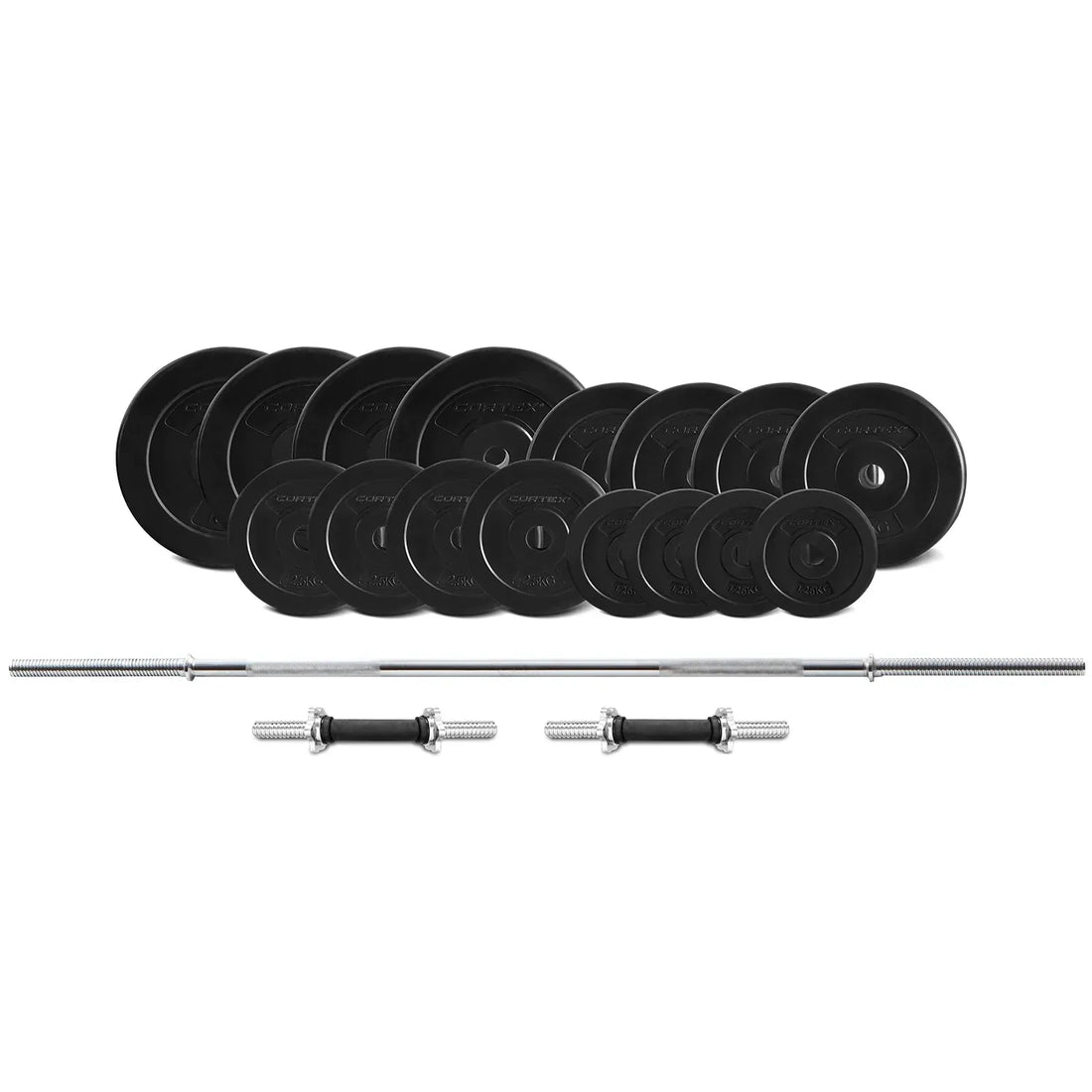 CORTEX 85kg Barbell and Dumbbell Weight Set for Home Gym