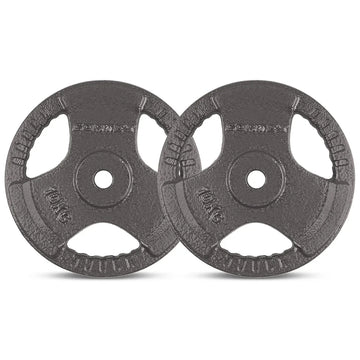 CORTEX 10kg Cast Iron Tri-Grip Weight Plates Pair