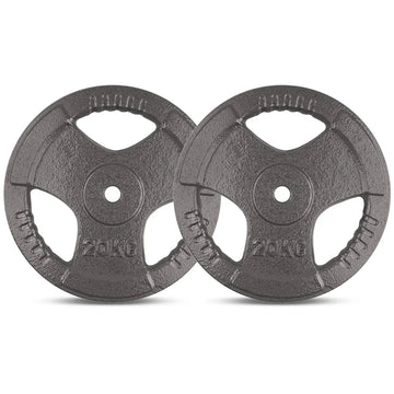 CORTEX 20kg Cast Iron Tri-Grip Weight Plates Pair
