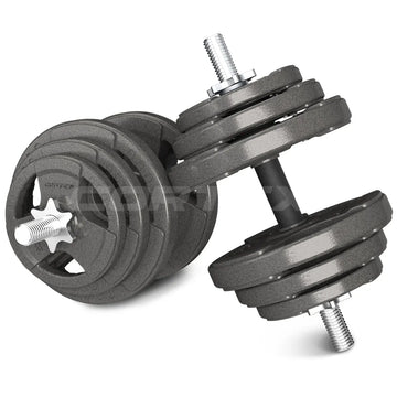 CORTEX 40kg Cast Iron Dumbbell Set with Rubber Grip Handles