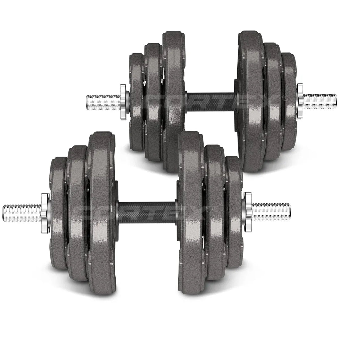 CORTEX 40kg Cast Iron Dumbbell Set with Rubber Grip Handles