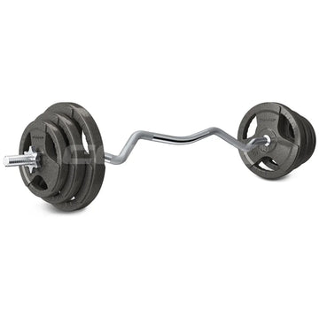 CORTEX 40kg Cast Iron Ez Curl Bar Weight Set for Arm Training