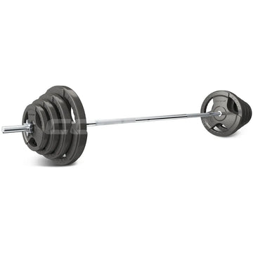 CORTEX 65kg Cast Iron Tri-Grip Barbell Weight Set with 6ft Bar