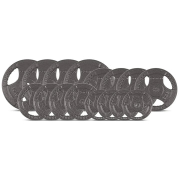 CORTEX 75kg Cast Iron Tri-Grip Weight Plate Set 16 Pieces
