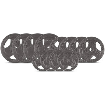 CORTEX 35kg Cast Iron Tri-Grip Weight Plate Set for Home Gym