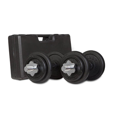 Cortex 20kg Cast Iron Dumbbell Set with Case Chrome