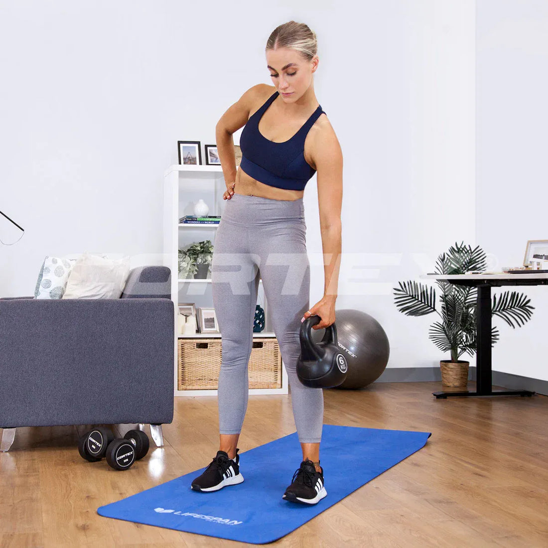 Cortex 10kg Cement Encased Kettlebell Black