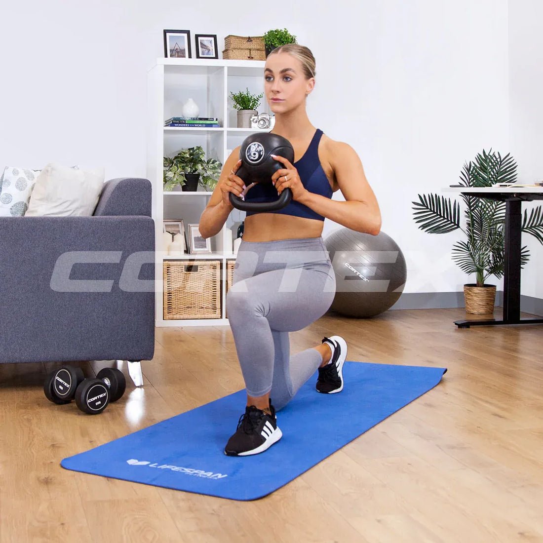 Cortex 6kg Cement Encased Kettlebell Black