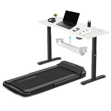 Lifespan Fitness Treadmill with Standing Desk Height Adjustable 150cm White/Black