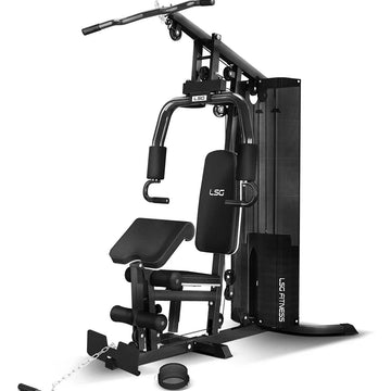 LSG Home Gym Multi-Station Machine with 74kg Weight Stack 35+ Exercises