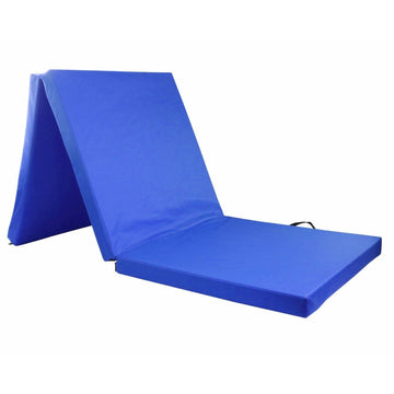 Vortaz Tri-Fold Exercise Mat 5cm Padding with Handles Blue 180x60cm