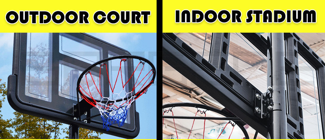 Portable Basketball Hoop System Full Regulation Height 3.05m Spring Loaded Ring