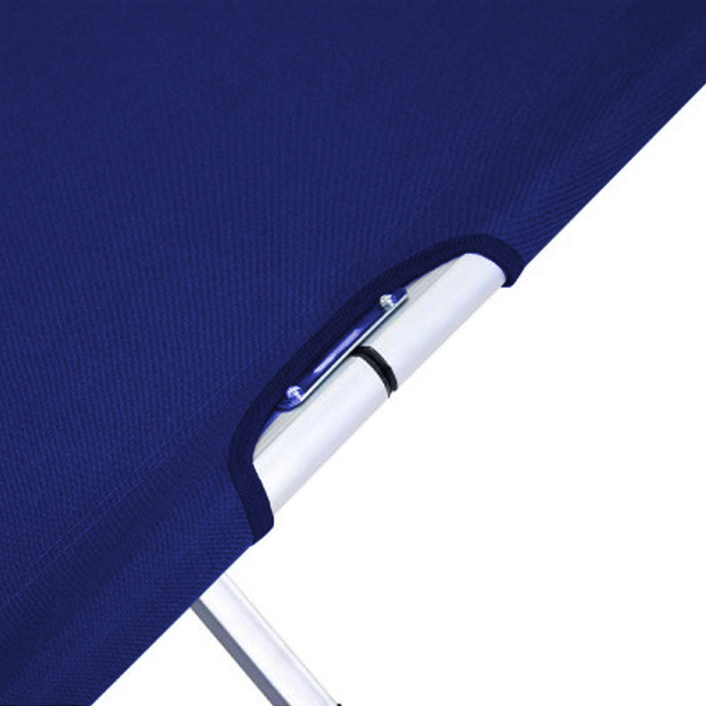 Folding Camping Stretcher Bed with Carry Bag Blue Aluminium
