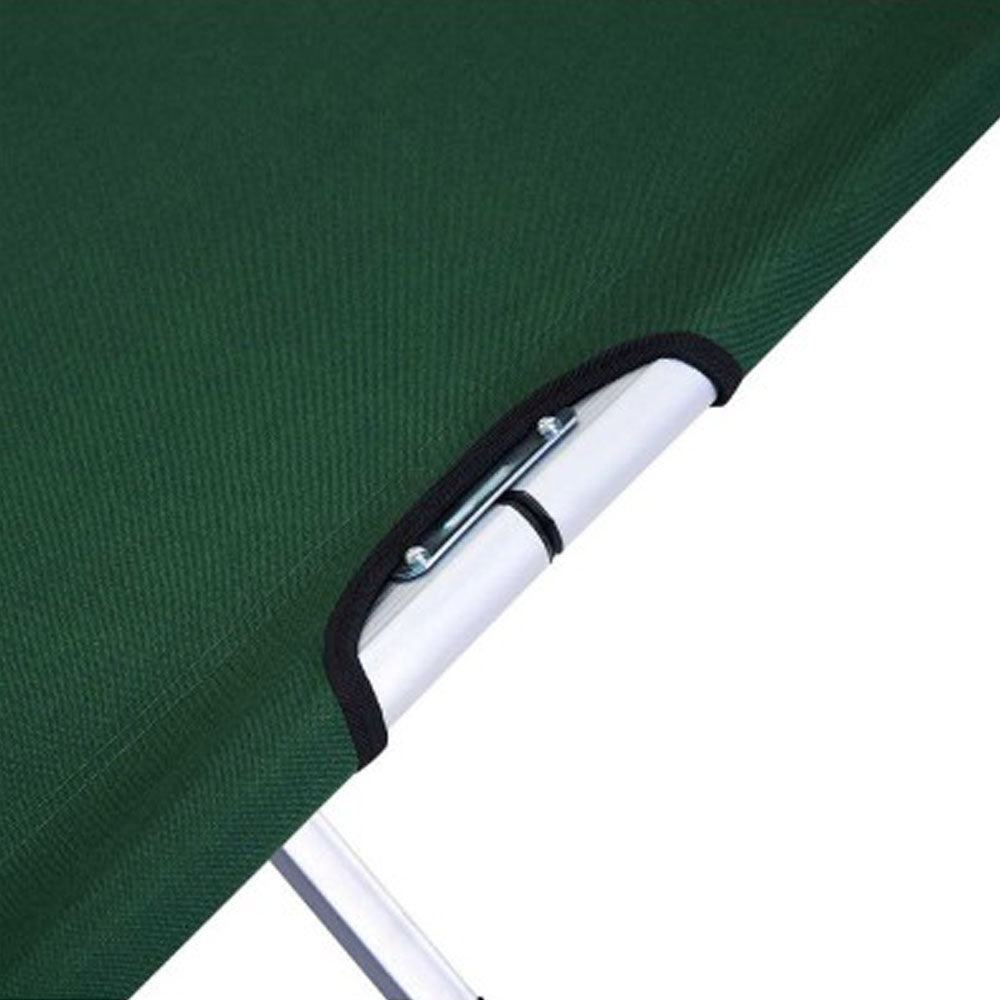 Folding Camping Stretcher Bed with Carry Bag Green Aluminium