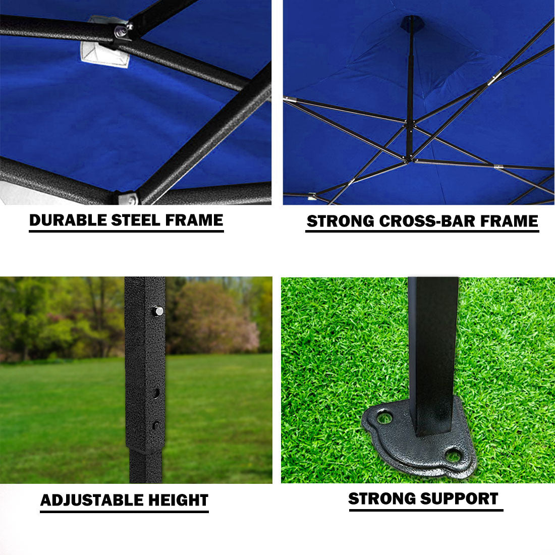 Vortaz Pop Up Gazebo 3x3m UV Water Resistant Portable Folding Blue