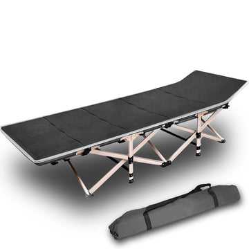 Portable Camping Stretcher Bed with Mattress Grey
