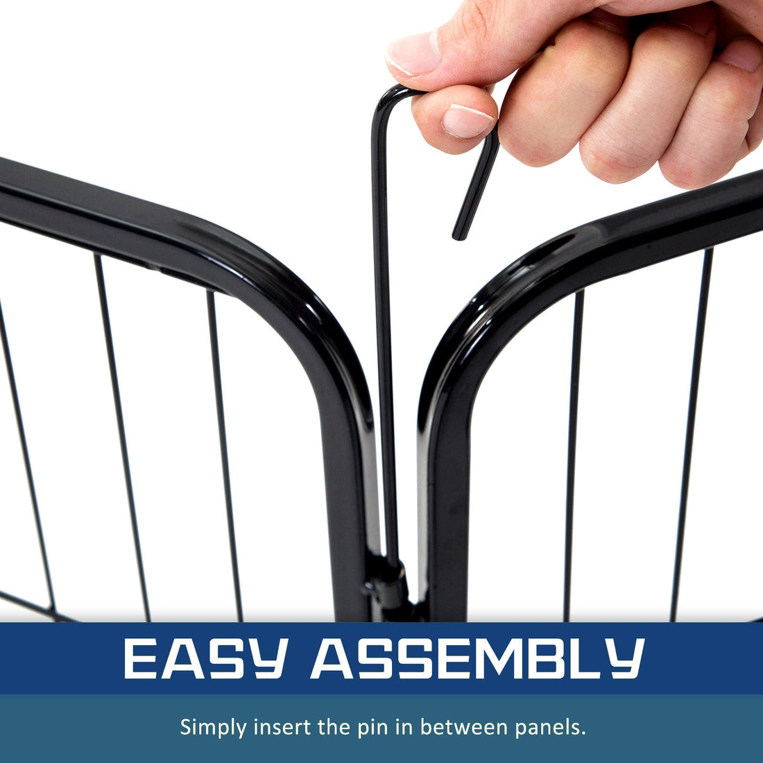 Best Heavy Duty Exercise Playpen 8 Panel 100cm Black Steel