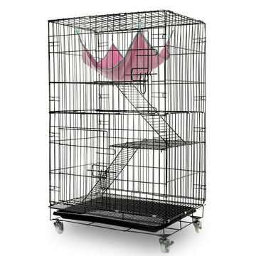 Vortaz Multi-Level Bird and Small Pet Cage with Ramp and Hammock L