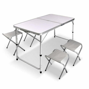 Portable Folding Camping Table and Chairs Set Aluminium for 4 People