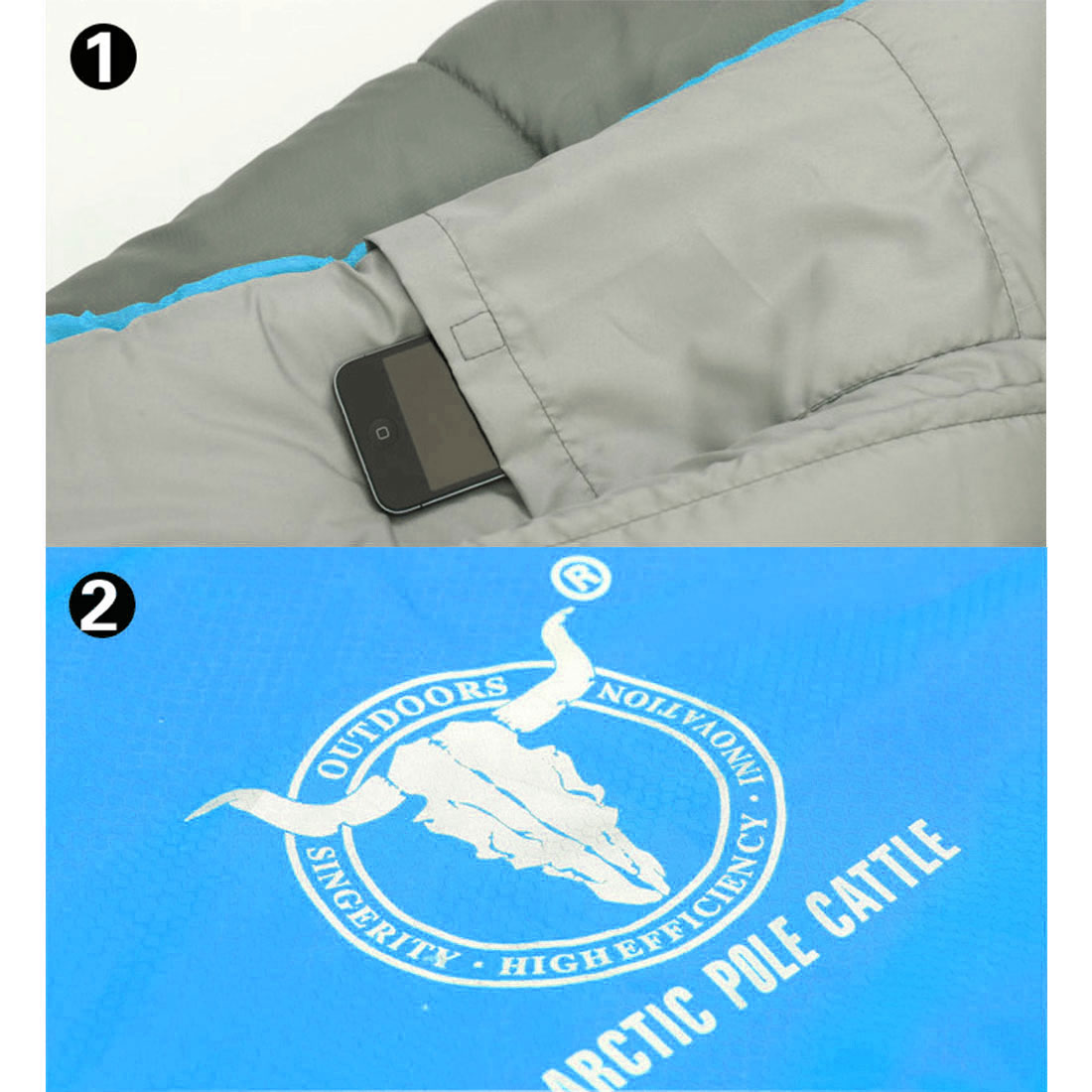 Zip-Together Envelope Sleeping Bag Twin Camping -15C to +25C Blue