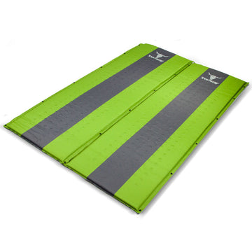 Self Inflating Camping Mattress 2-Pack Moisture-Proof Joinable Green