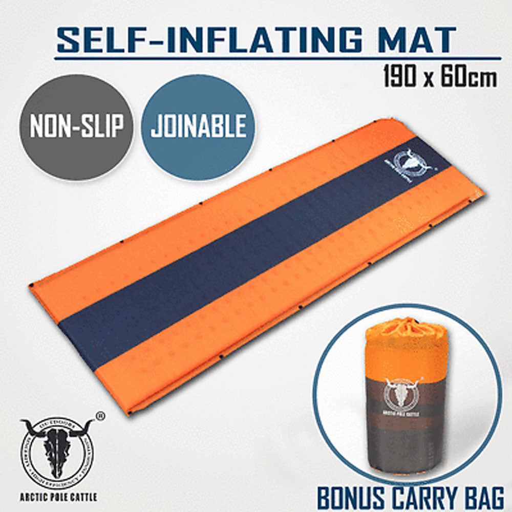 Portable Self Inflating Camping Mattress Joinable Moisture-Proof with Carry Bag Orange