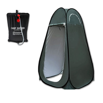 Pop Up Privacy Shower Tent 20L Water Bag Camping Beach Portable Green