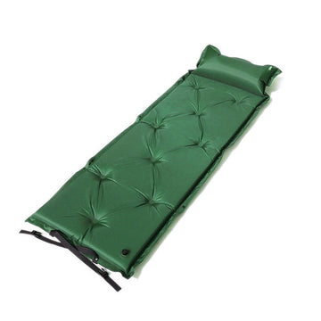 Self Inflating Camping Mattress Inflatable Pillow Waterproof 185cm Green
