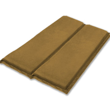 Double Self Inflating Mattress 8cm Suede Joinable Beige