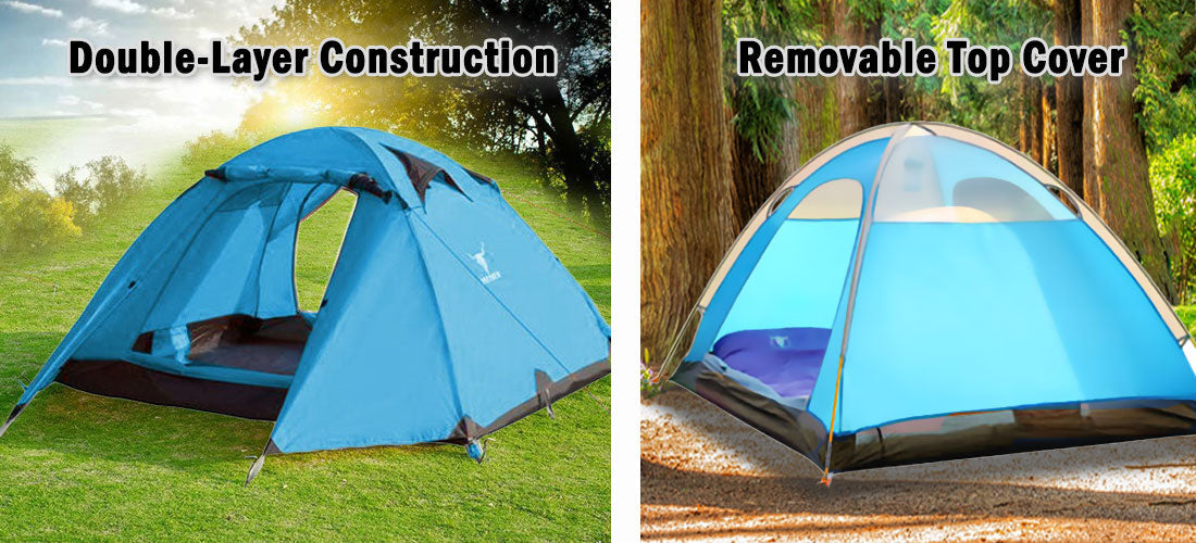 Pekynew 2 Person Camping Tent Lightweight Waterproof Hiking Blue