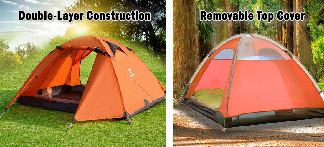 Pekynew 2 Person Camping Tent Lightweight Waterproof Hiking Orange