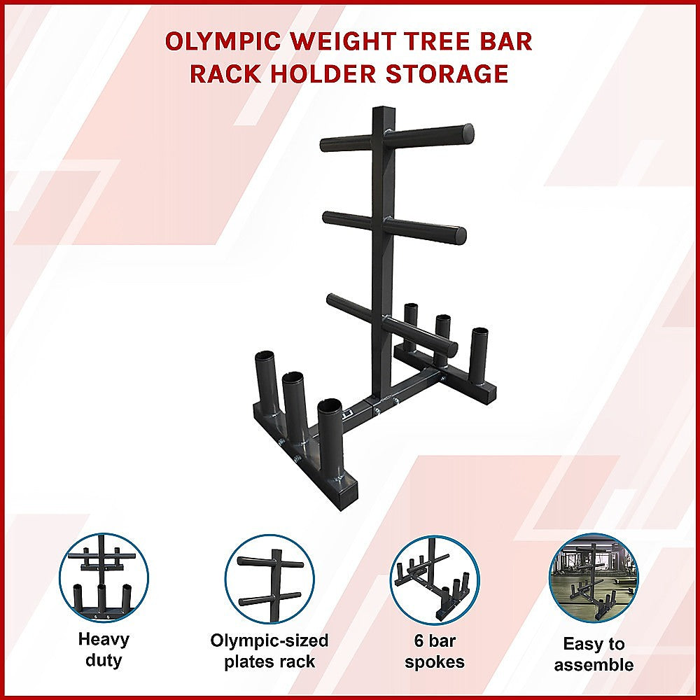 Weight Tree Rack for Olympic Bars and Plates Heavy-Duty Steel