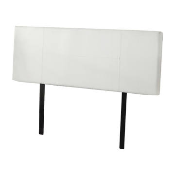 Designer Stitched PU Leather Double Bedhead White