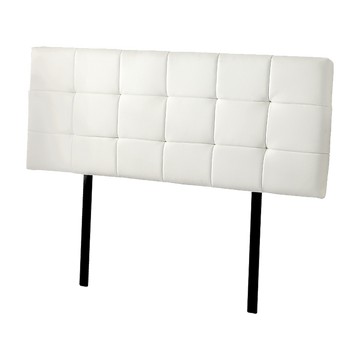 Designer Tufted PU Leather Queen Bedhead White